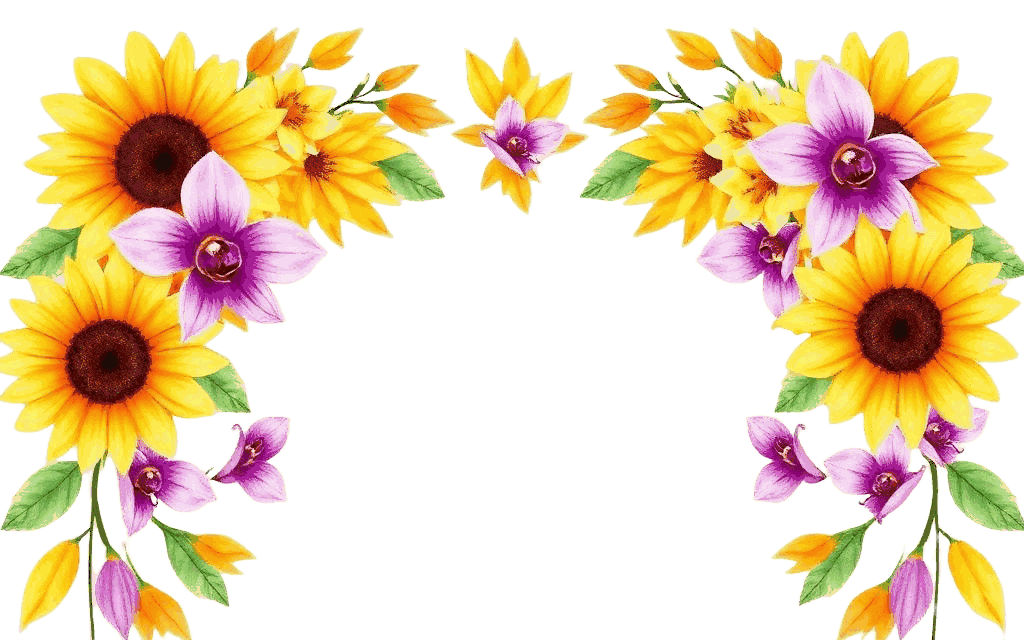 Sunflower and orchid decorative arch